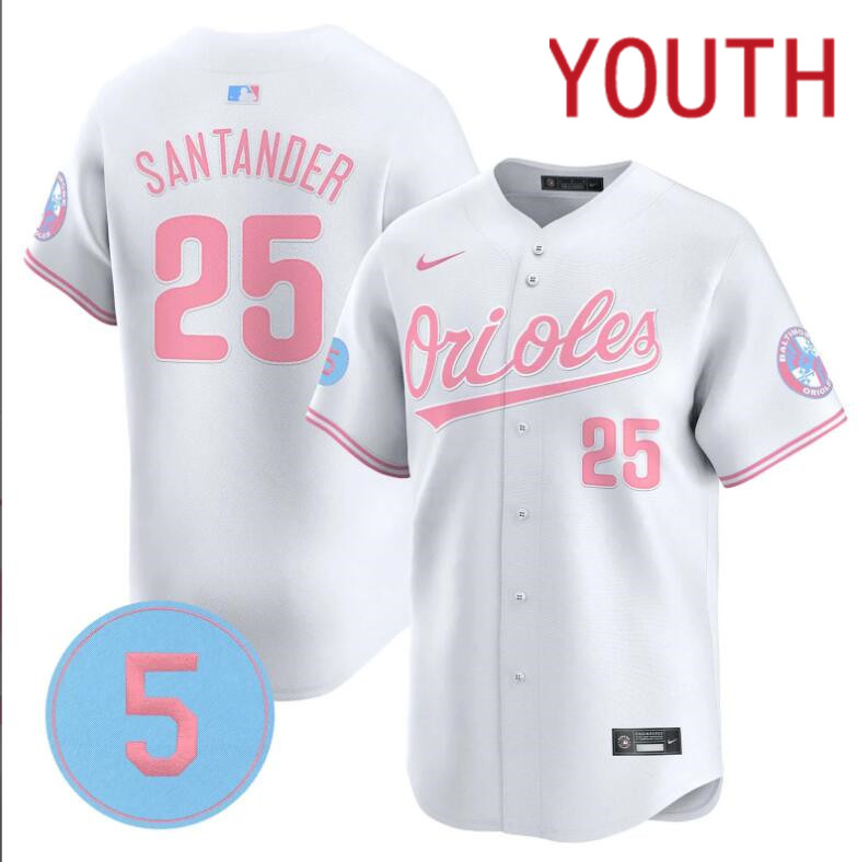 Youth  Baltimore Orioles #25 Santander white 2024 Nike MLB jersey